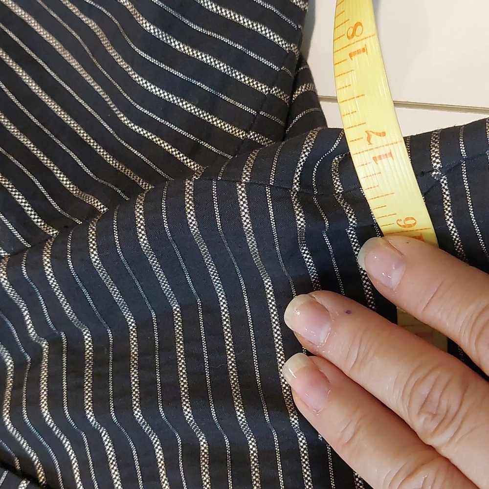 Jones New York Women's Size PS Petite Small Blazer Striped Belted Black - Picture 13 of 15
